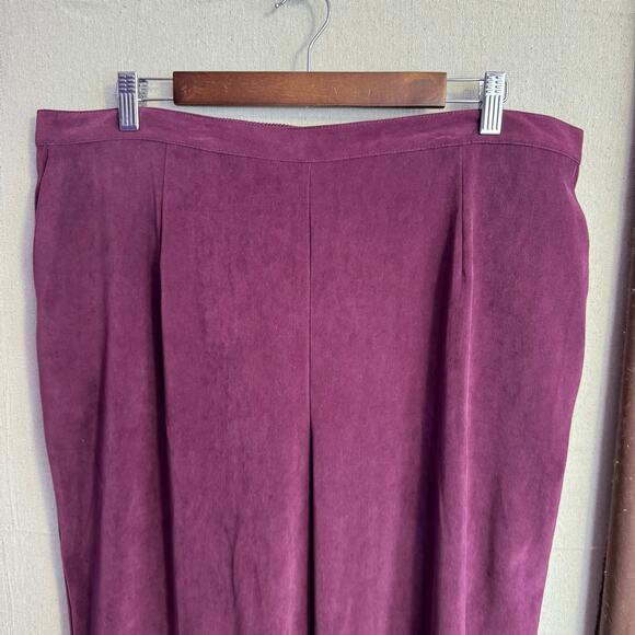 Alfred Dunner Womens Pants Size 20W Purple Half Elastic Waist Soft Light Pockets - Picture 2 of 9